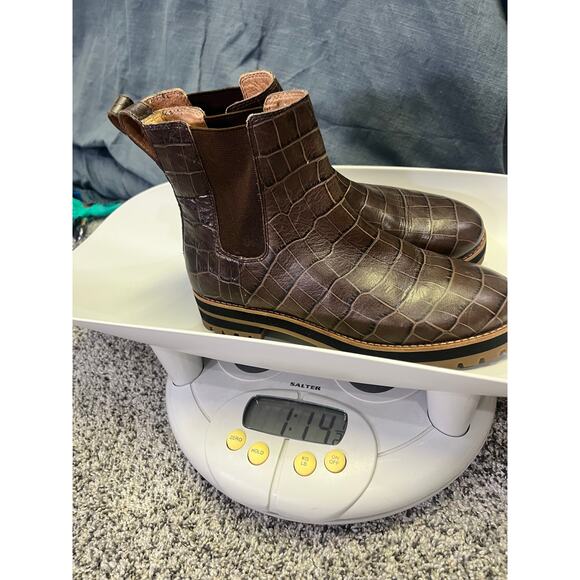 Madewell The Ivy Chelsea Boot Croc Embossed Leather Women’s 7.5‎ Lug Sole Brown - Picture 12 of 12